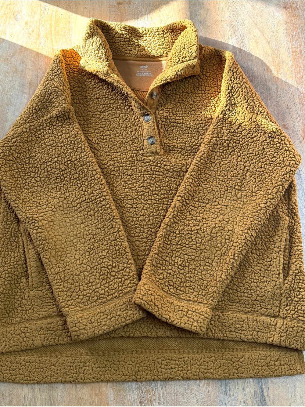 Men's Sherpa Pullover Sweater - Mustard